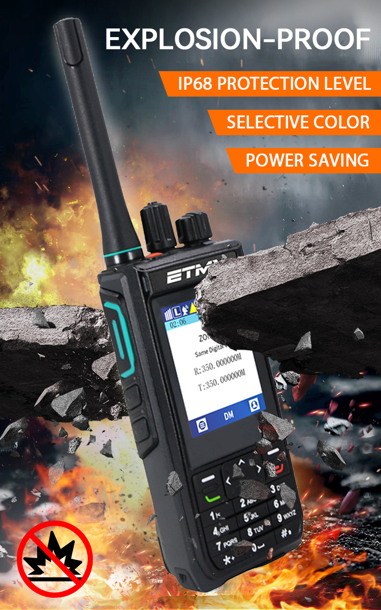 DMR Tier 3 NXDN Trunked Digital Handheld Walkie Talkie Two Way Radio Etmy AP35 GPS Professional AES 256 Encrypted Handheld Radio