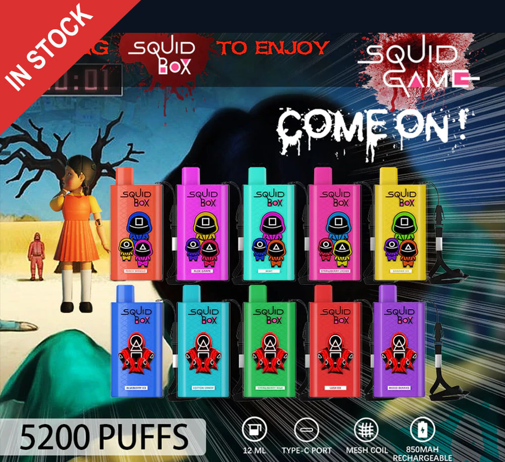 0%nic randm squid box 5200puffs vape