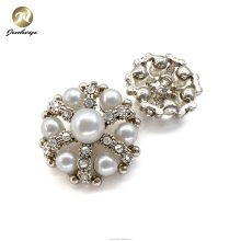20mm Custom White Big Pearl Shine Button - Fancy Sewing Shirt Shank Snowflake Pearl Bead Rhinestone Button