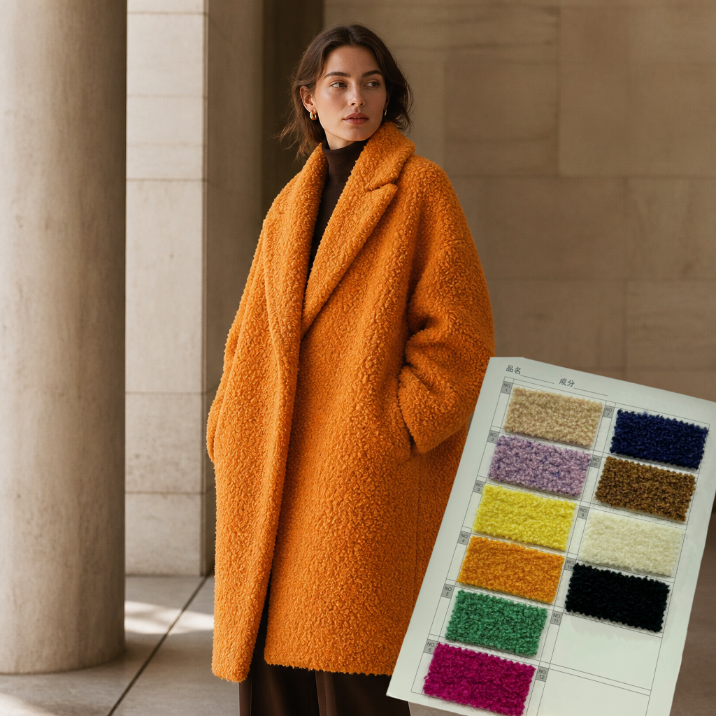 wool boucle ຜ້າ knit wool boucle knit fabric