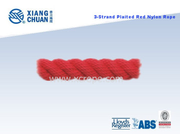 3-Strand Plaited Red Nylon Rope