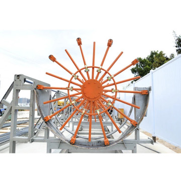 Reinforcing cage welding machine for making concrete pipe