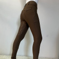 Bruine vrouwelijke paardenspiegel leggings broek