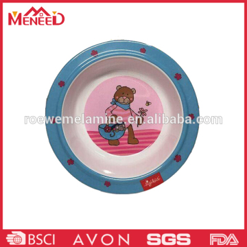 Beautiful bear decal round plastic dinner food bowl