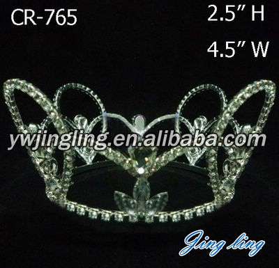 Cheap Rhinestone Full Round Beauty Queen Crown