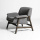 Originele Agnese Houten Gestoffeerde Lounge Fauteuil