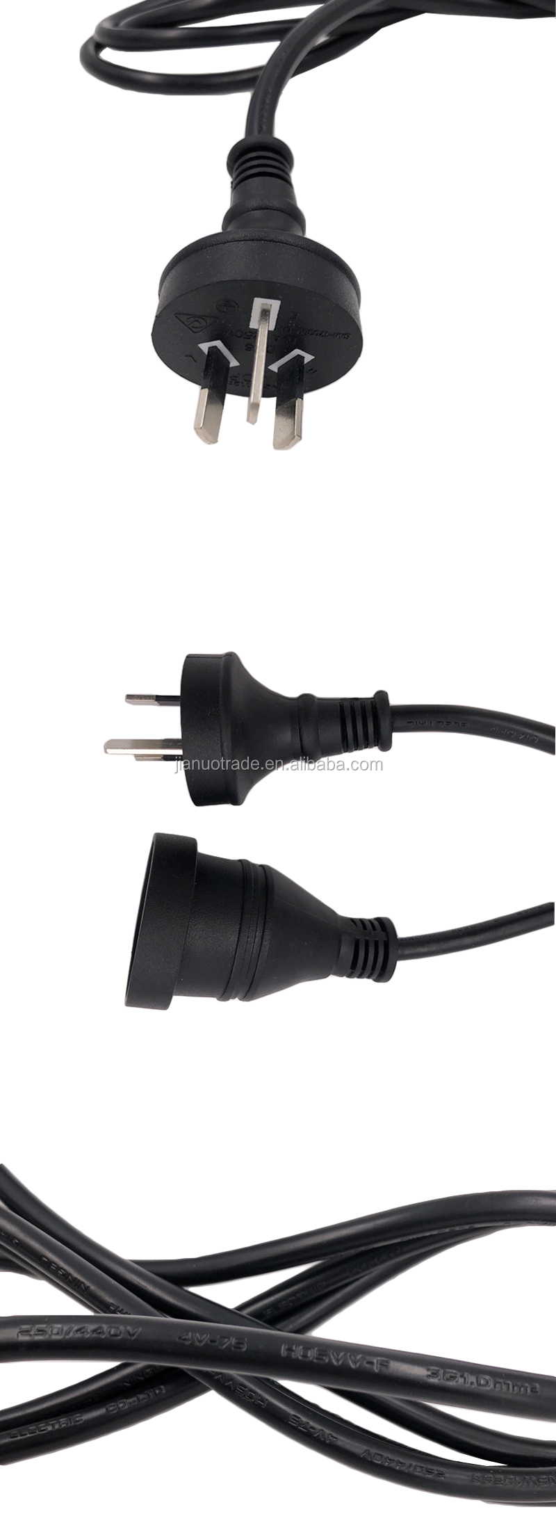 Australian mains power extension cord customizable cable length and spec