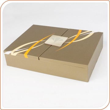 clamshell custom design paper packaging gift box with lock