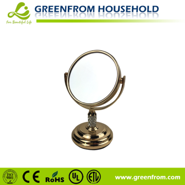 desktop small shiny rhinestone french gold mirror