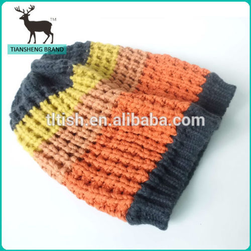 Custom knit muti-color beanie hat