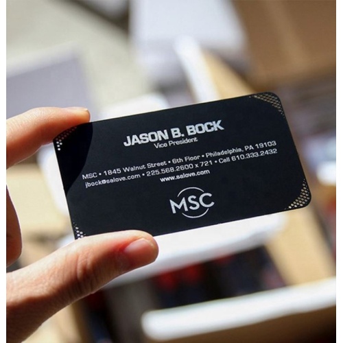 Metal Personalized Quality Scrub Plated Black Business Card