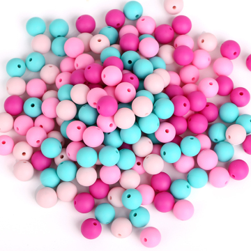 12mm round silicone loose teething beads