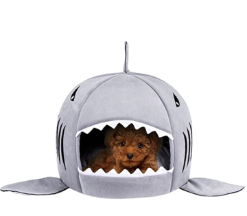 Washable Shark Pet House Cave Bed