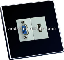 Hotel wall socket for USB&VGA