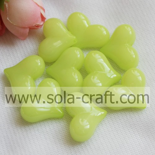 Wholesale Jelly Heart Chunky Opaque Acrylic Smooth Beads