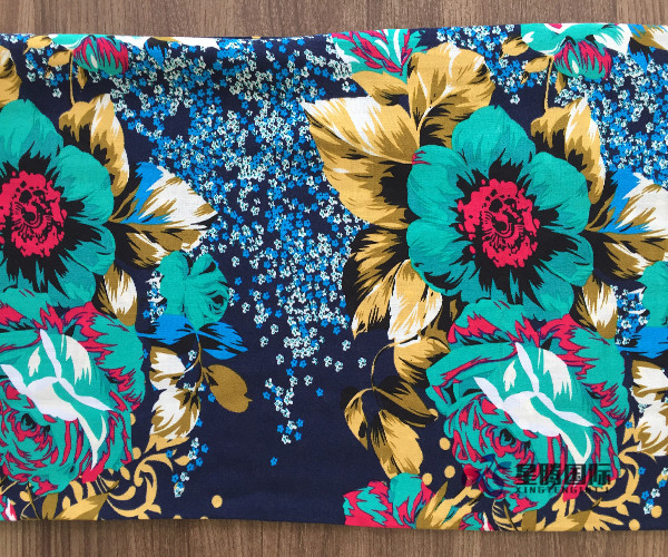 Fresh Big Flower 100% Rayon Fabric