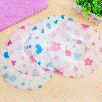 Lovely Waterproof Shower Cap Bath Cap Thicken Elastic Wash Head Cap Universal Random