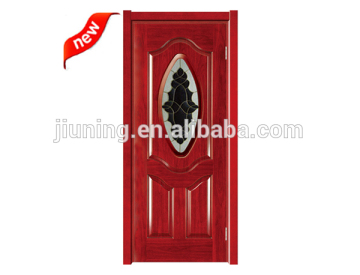 Cheap ! New design composite wood door with glass insert