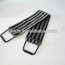 Double color hard feeling pe bath scrub belt wash towel