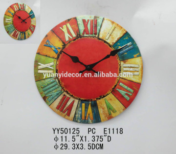 colorful round metal wall clock, cheap clock
