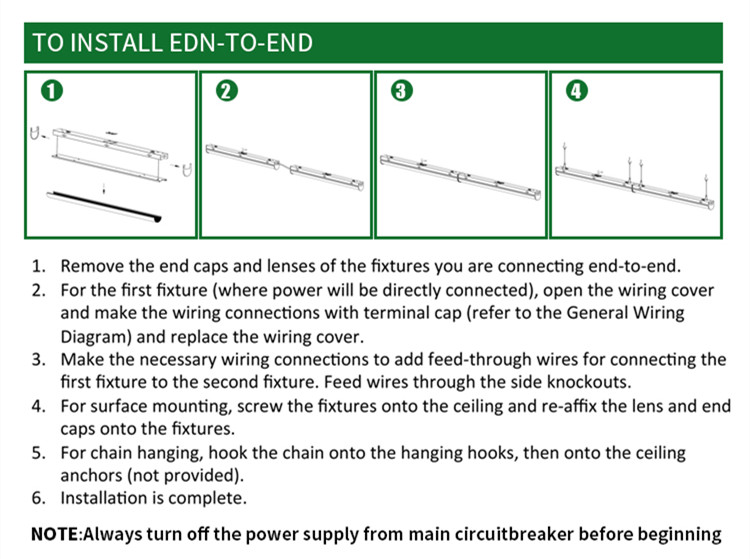 DLC 5.0 ETL CETL Tunable CCT 3000K 4000K 5000K 4 ft LED Ready Strip Fixture for workshop