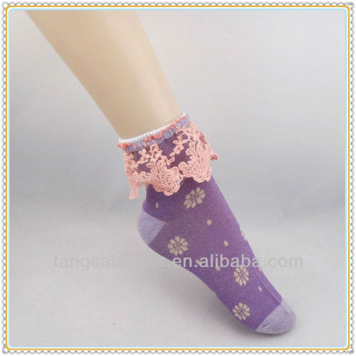 Newest Style Lace Trim Socks For Ladies