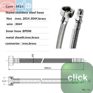 staniless steel with fitting plumbing braided hose