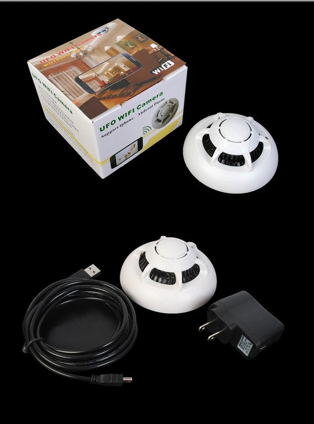 P2p Smoke Detector WiFi HD Camera Wireless IP Camera Nanny Video Recorder