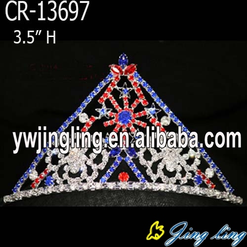 Serie Red Blue Rhinestone Snowflake Christmas Crown