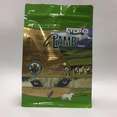 Bolsa de comida de animal de estimação de fundo plano com zíper