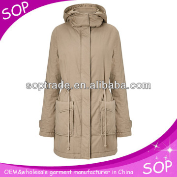 New design women coats for winter plaid hooded thick zipper slim coat women outwear
