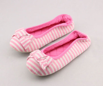 Kids striped jersey heel elastic ballerina