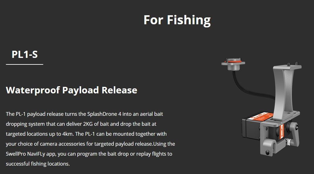Flying Floating waterproof fishfinding drone Swellpro SplashDrone 4 Night vsion drone rescue drone