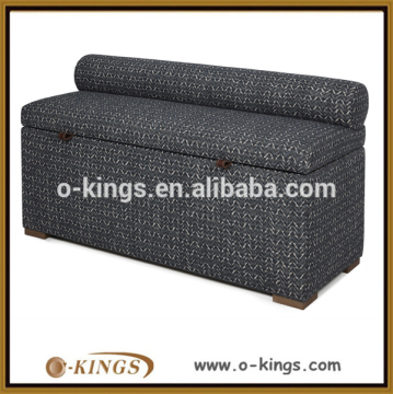 New design upholstered storage bench with backrest