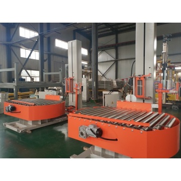 On-line pallet stretch wrapping machine