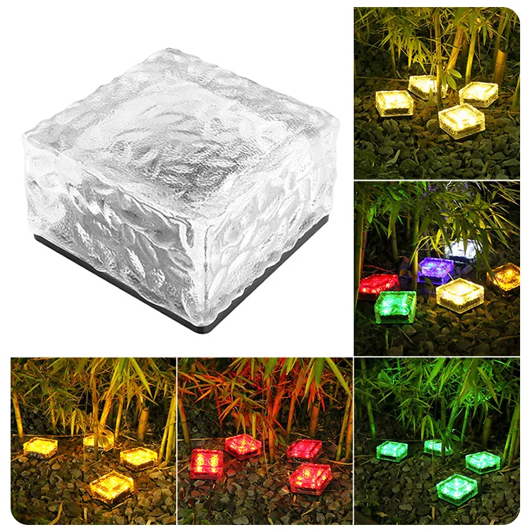 Stylish Solar-Powered LED Ice Brick Lights for Outdoor Spaces