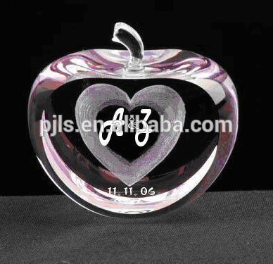 Beautiful apple shaped figurine glass apple