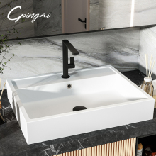 Bathroom Solid Surface Freestanding Rectangular Acrylic Wash Sink