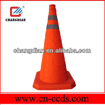 55cm collapsible safety cone PP base with LED light