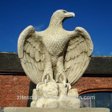 Full Hand Carved Garden Decor Modern Art Polish Stone Marble Granite Eagle Statue Sculpture With Wings