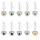 Gemstone Silver Alloy Wing Teardrop Keychain Gemstone Pendant Heart Shape Key Ring for Men Women Anniversary Gift