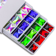 High-Quality AB Glass Sewing Rhinestones for Dress Clothing - Lan Guang Best Selling Flat Back Double Hole Loose Bulk Rhinestones