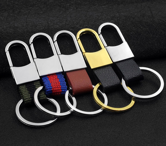 Wholesale Men's Genuine Leather Car Keychain Promotional Gifts Custom LOGO