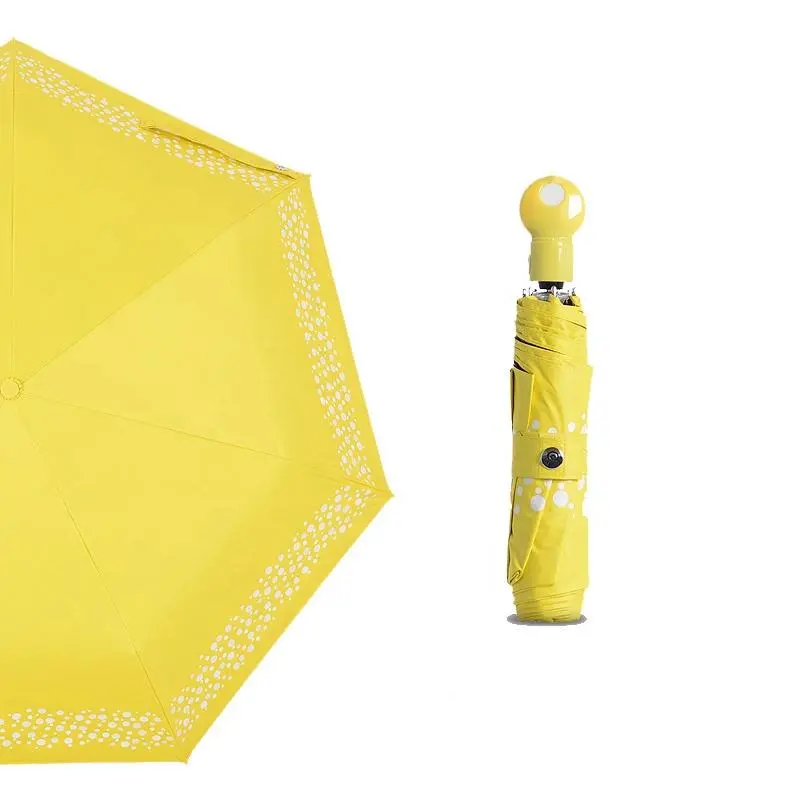 UV Protection Fully Automatic Three Folding Umbrella Color Changing When Exposed to Ultraviolet Light