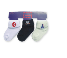 Baby Plain Socks Embroidery LOGO Socks