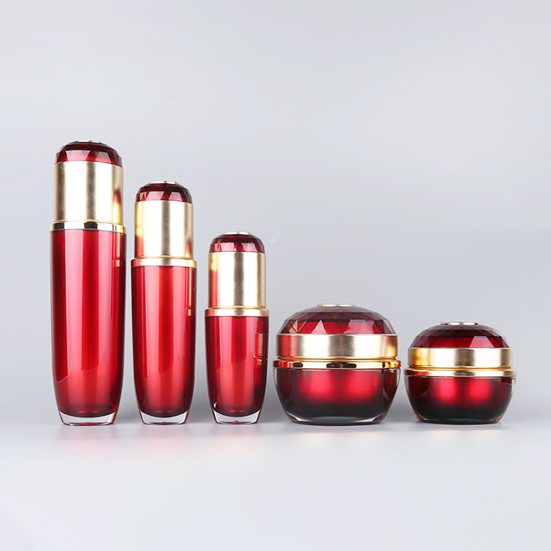 Round luxury empty cosmetic container set plastic cream jar