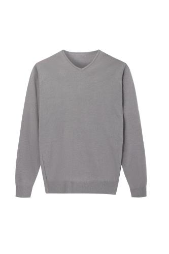 Men's Knitted Essential Wool/Acrylic V-neck Pullover