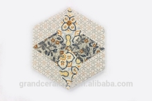 Colorful flower patterm newest design hex tile