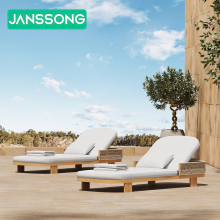 Teak Outdoor Sun Loungers for Beach, Hotel, and Resort Gardens