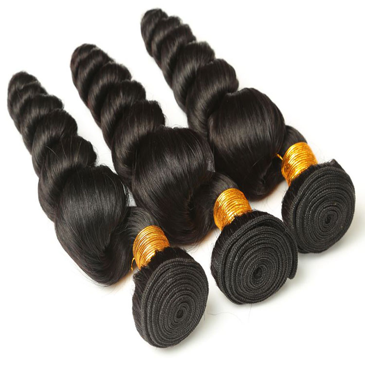 10A Brazilian Virgin Hair Bundles Bouncy Curly Loose Wave 100% Cuticle Aligned Wholesale Human Hair Weave  Bundles